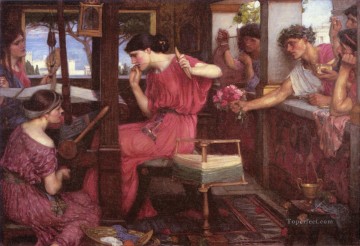 ジョン・ウィリアム・ウォーターハウス Painting - ペネロペと求婚者 ギリシャ人女性 ジョン・ウィリアム・ウォーターハウス